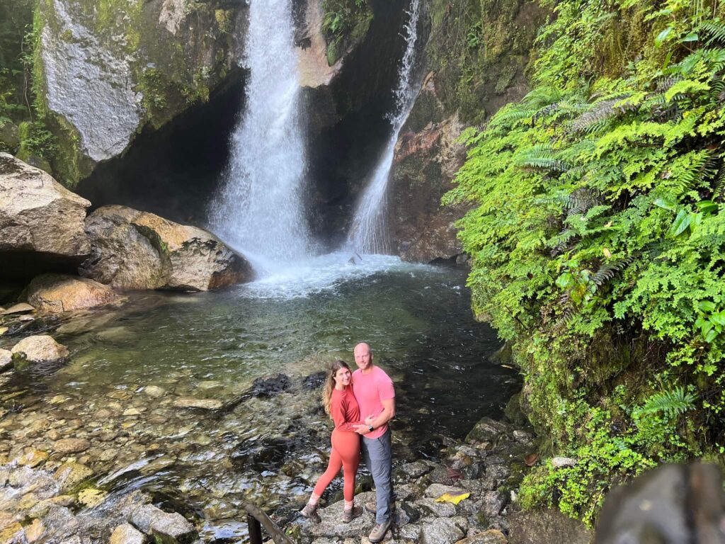 Waterfall stop after doing the inca trail hike