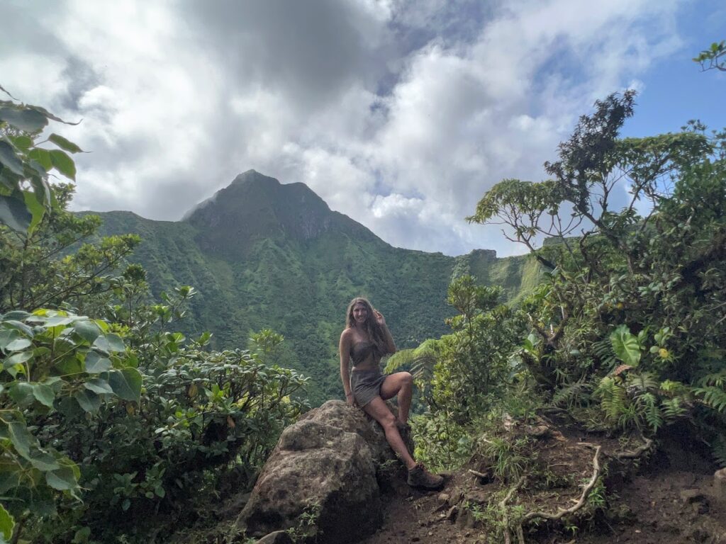 Sitting on top of Mount Liamuiga a volcano in St. Kitts