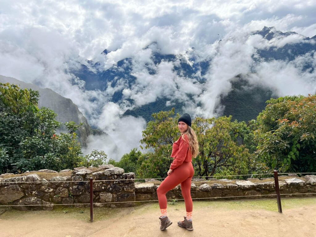 Looking out above the clouds during the hike. 