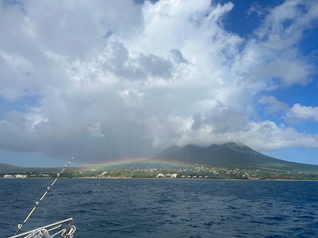 Nevis Island with rainbow