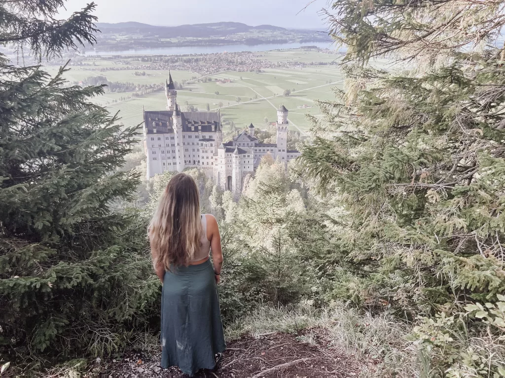 View of Neuschwanstein Castle from above. 