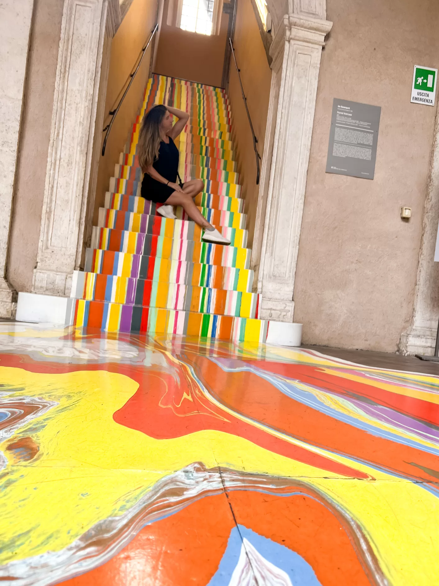 Colorful steps at the art museum