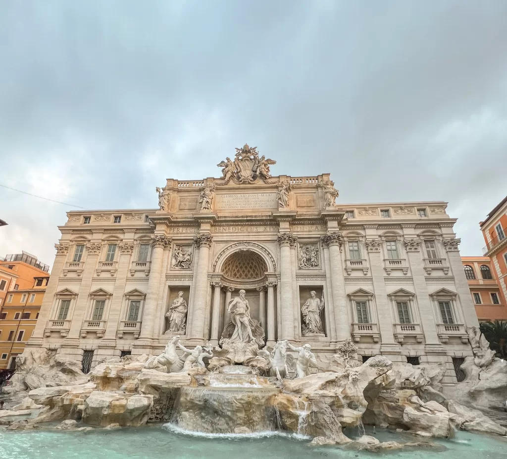 Trevi fountain in Rome, Italy from the front. 