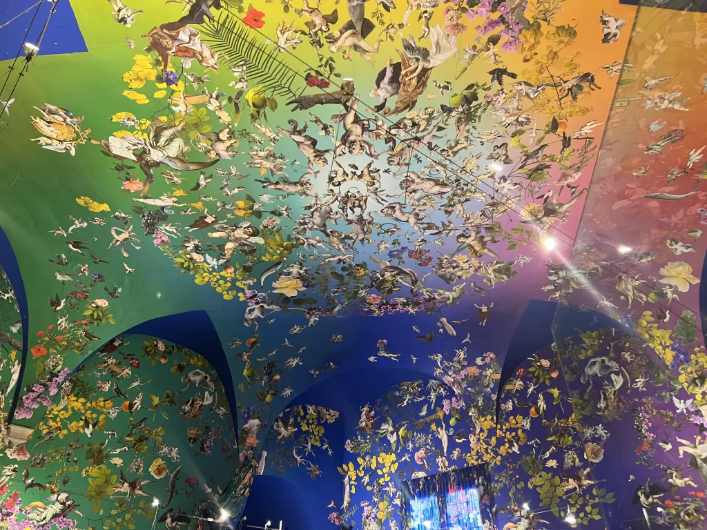 Ceiling in the art museum cafe. 