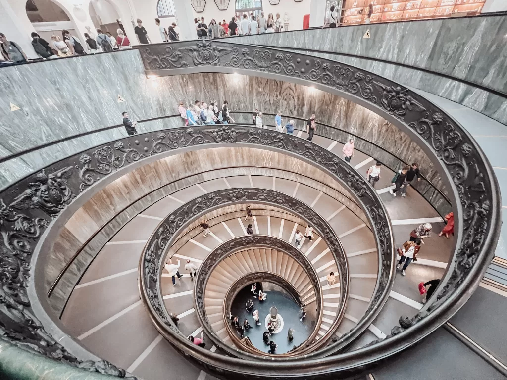 Circular staircase leaving the Vatican museum