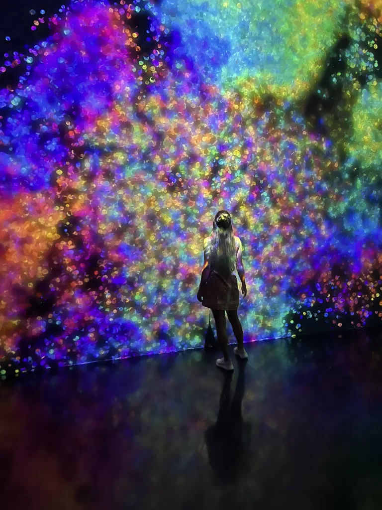 Interactive light wall in ArtScience Museum in Singapore. 