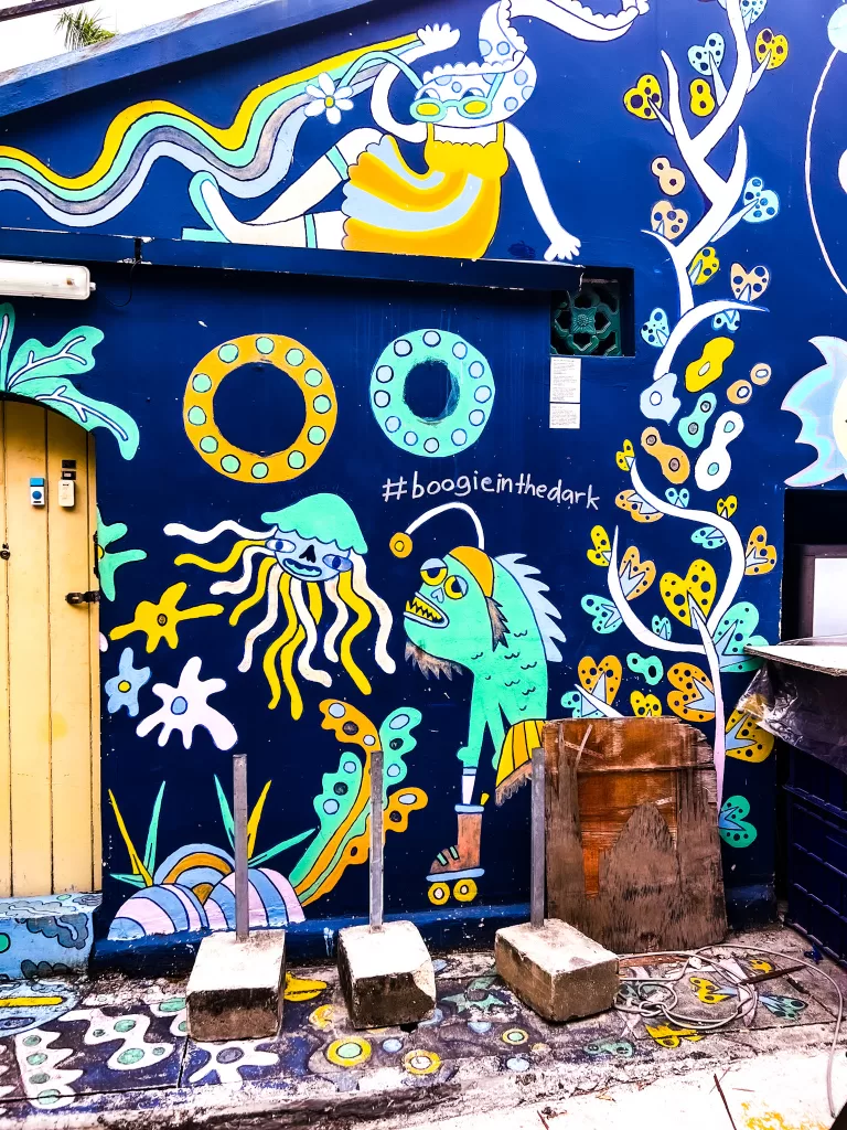 Street art mural in Haji Lane Singapore