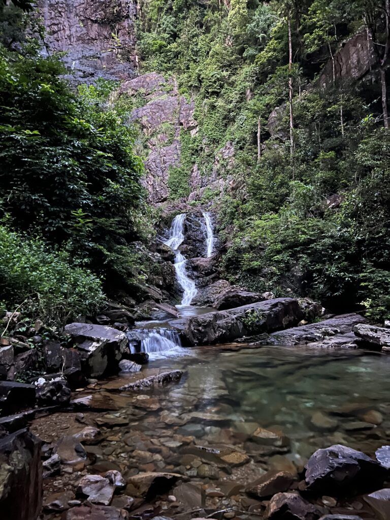 lower portion of temurun waterfall with swimming area